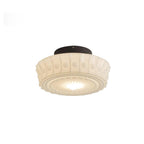 Solara Ceiling Lamp White Glass Floral for Living Room