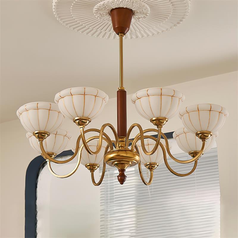 Charlie Chandelier Glass Flower Curved