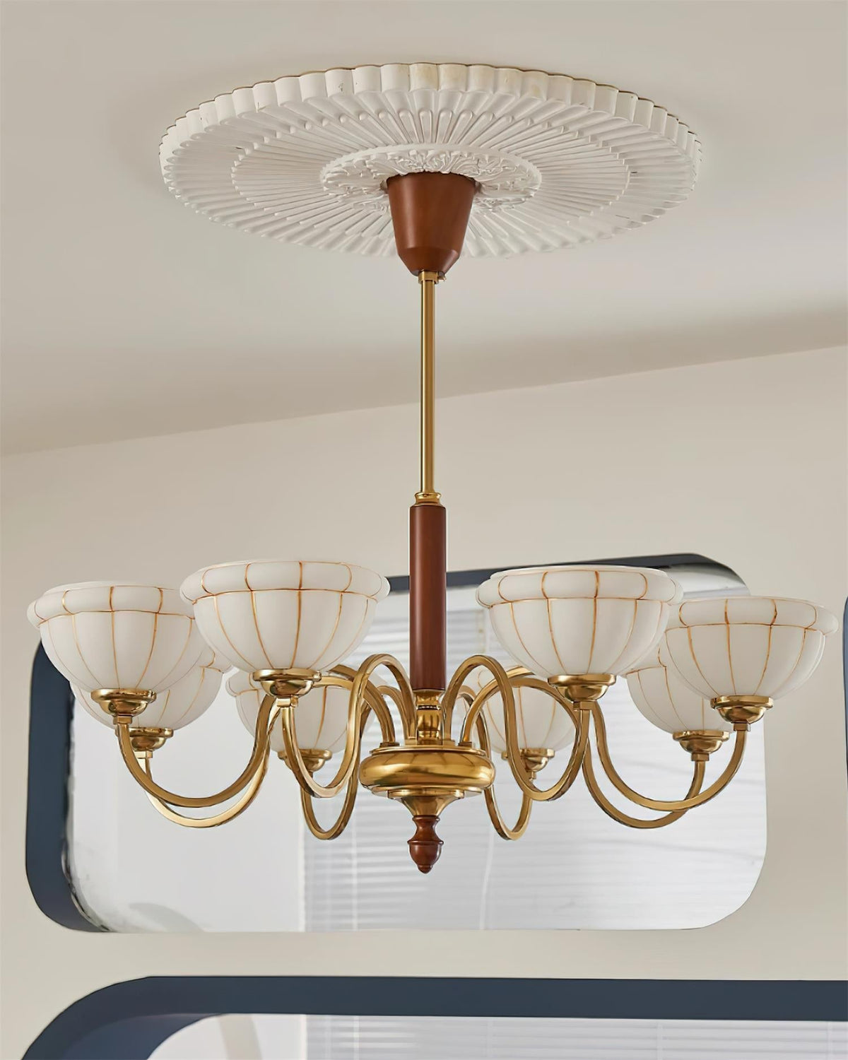 Charlie Chandelier Glass Flower Curved