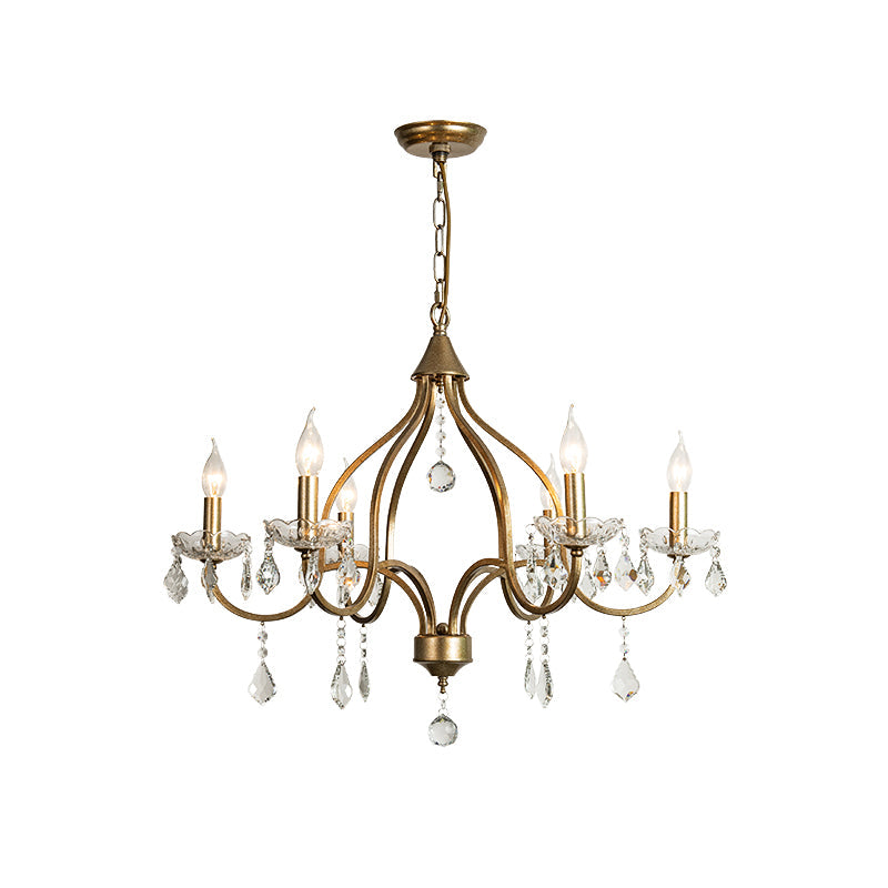 Breathe Luxury Vintage Brass Crystal Chandelier