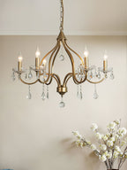 Breathe Luxury Vintage Brass Crystal Chandelier