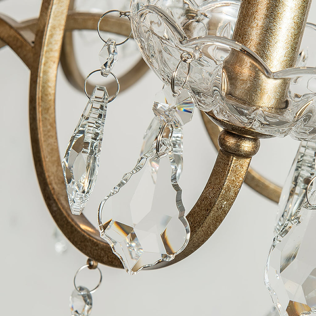 Breathe Luxury Vintage Brass Crystal Chandelier