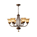 Brume Vintage Industrial Amber Glass Chandelier