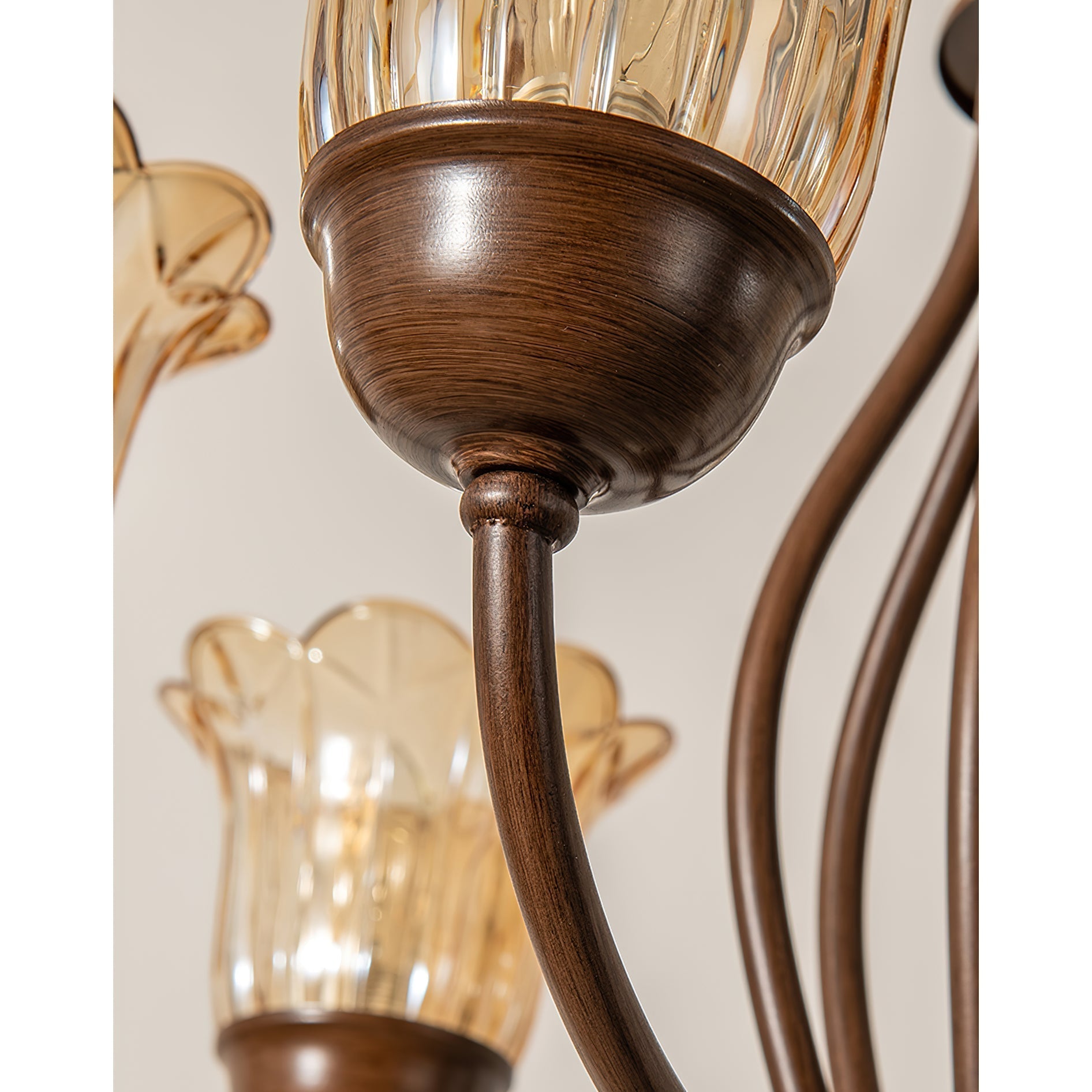 Brume Vintage Industrial Amber Glass Chandelier