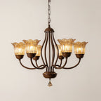 Brume Vintage Industrial Amber Glass Chandelier