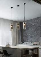 Lustra Pendant Lamp Glass Gold Mesh for Dining Room