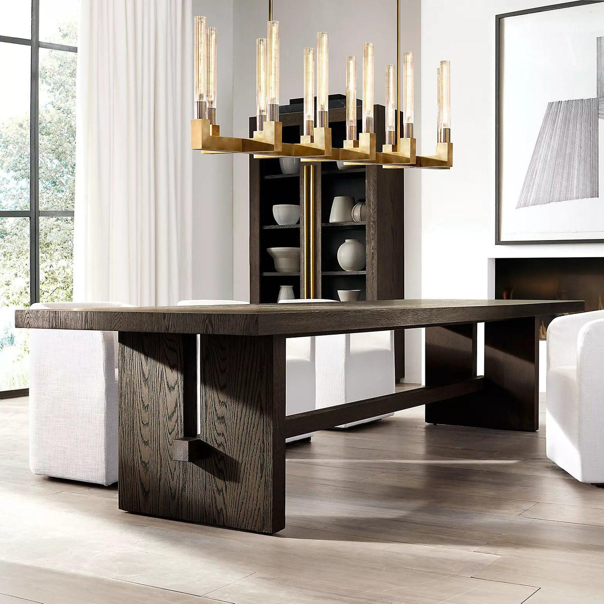Brass rectangular glass chandeliers