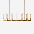 Brass rectangular glass chandeliers