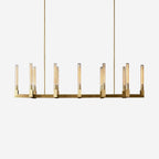 Brass rectangular glass chandeliers