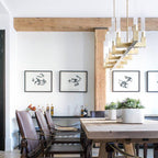 Brass rectangular glass chandeliers