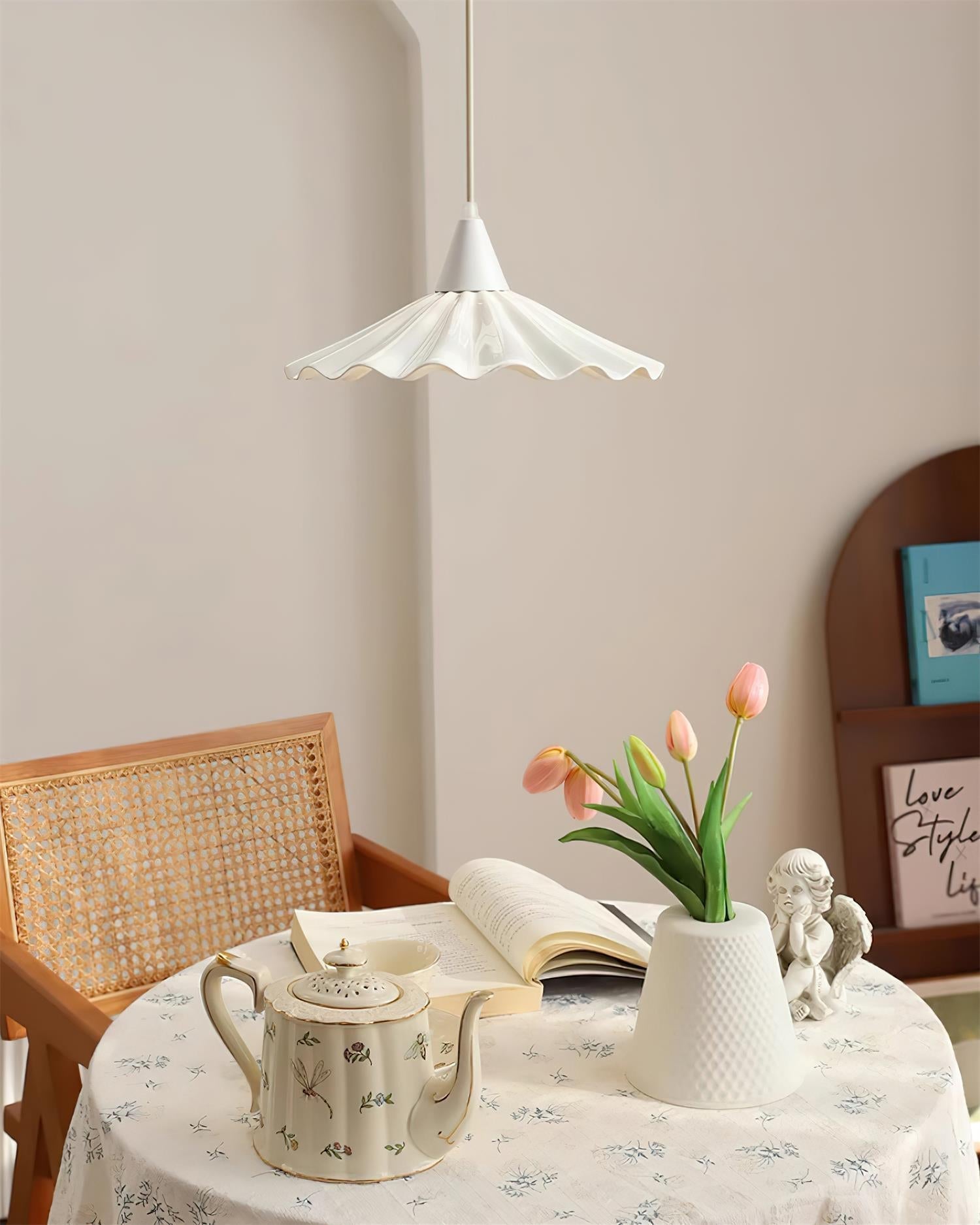 Rivora White Ceramic Pendant Light