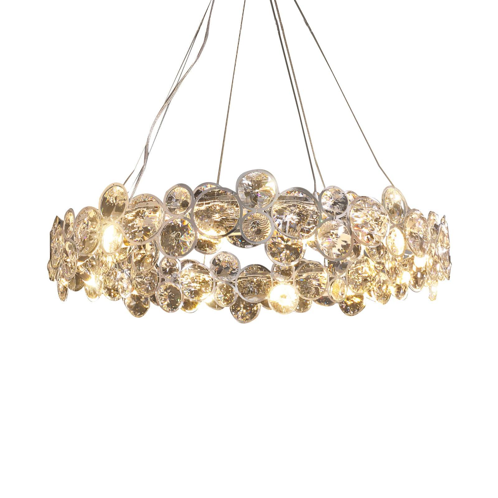 Cuthaiel Postmodern Luxury Round Chrome Crystal Chandelier