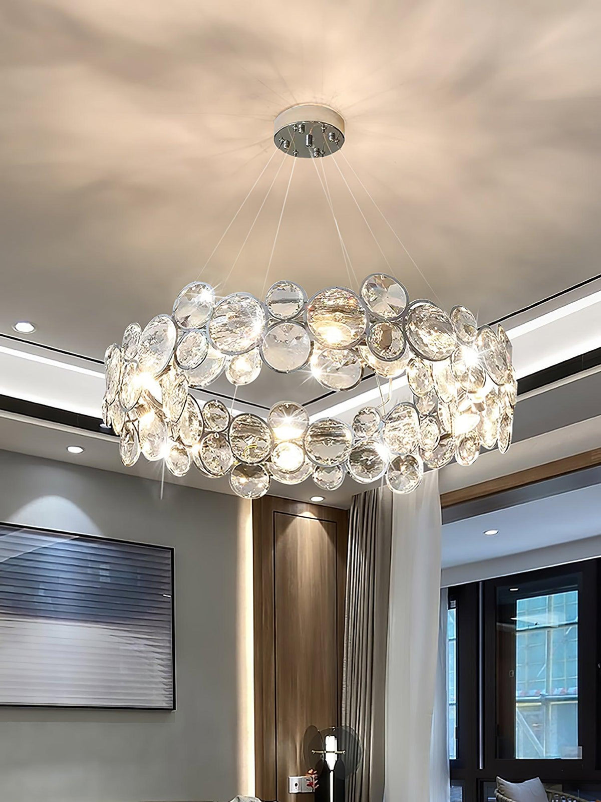 Cuthaiel Postmodern Luxury Round Chrome Crystal Chandelier