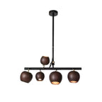 Avelira Rustic Wood Globe Linear Pendant Light