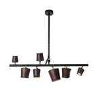 Avelira Rustic Wood Globe Linear Pendant Light