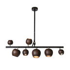 Avelira Rustic Wood Globe Linear Pendant Light