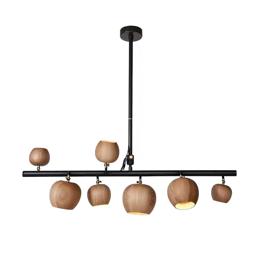 Avelira Rustic Wood Globe Linear Pendant Light