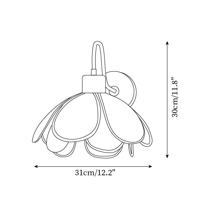 Florayne Vintage Floral Glass Wall Lamp
