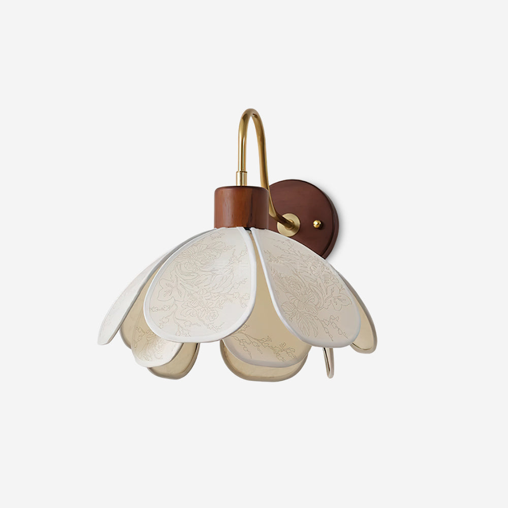 Florayne Vintage Floral Glass Wall Lamp