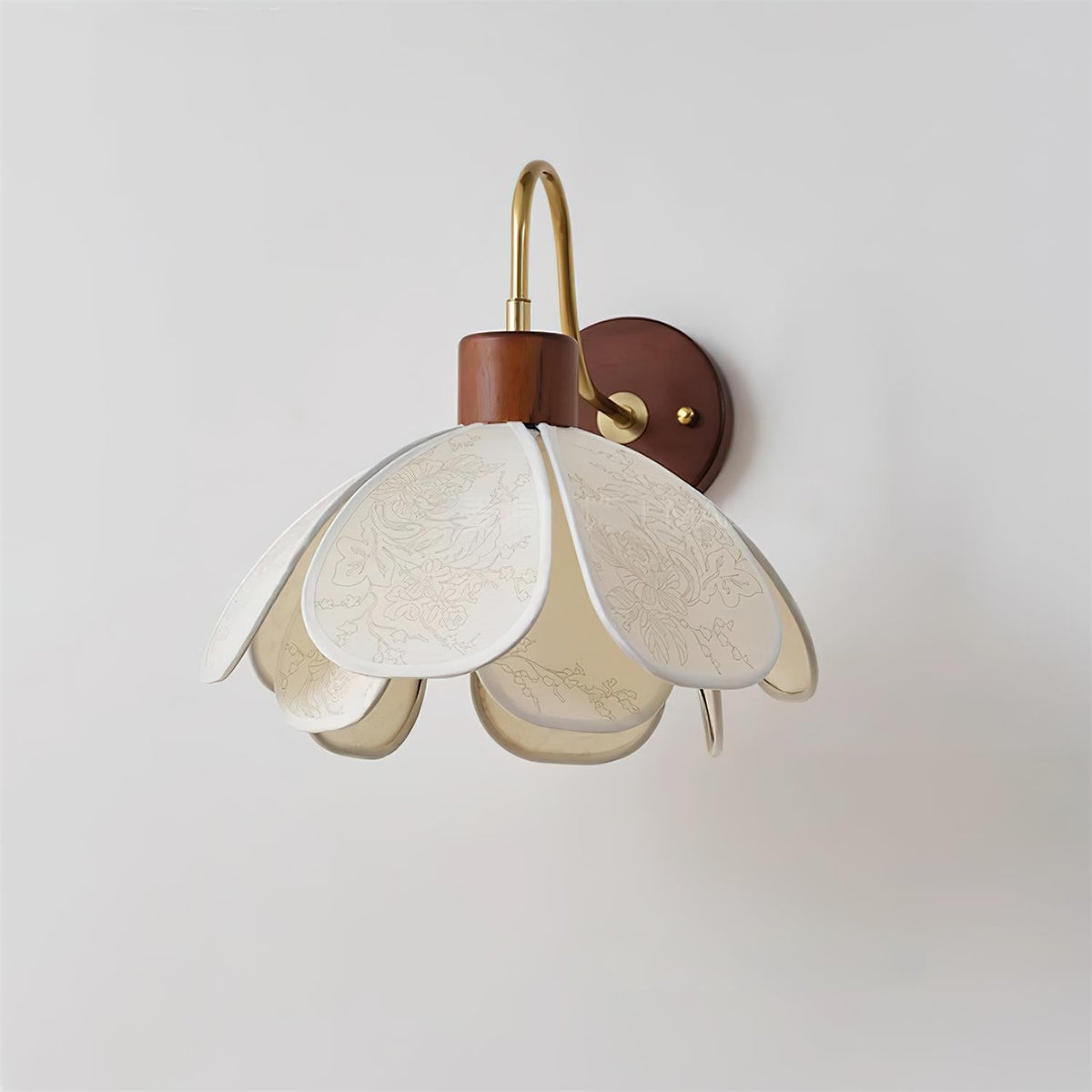 Florayne Vintage Floral Glass Wall Lamp