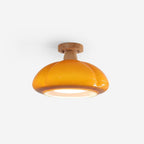 Ambrina Amber Glass Semi Flush Mount Ceiling Light