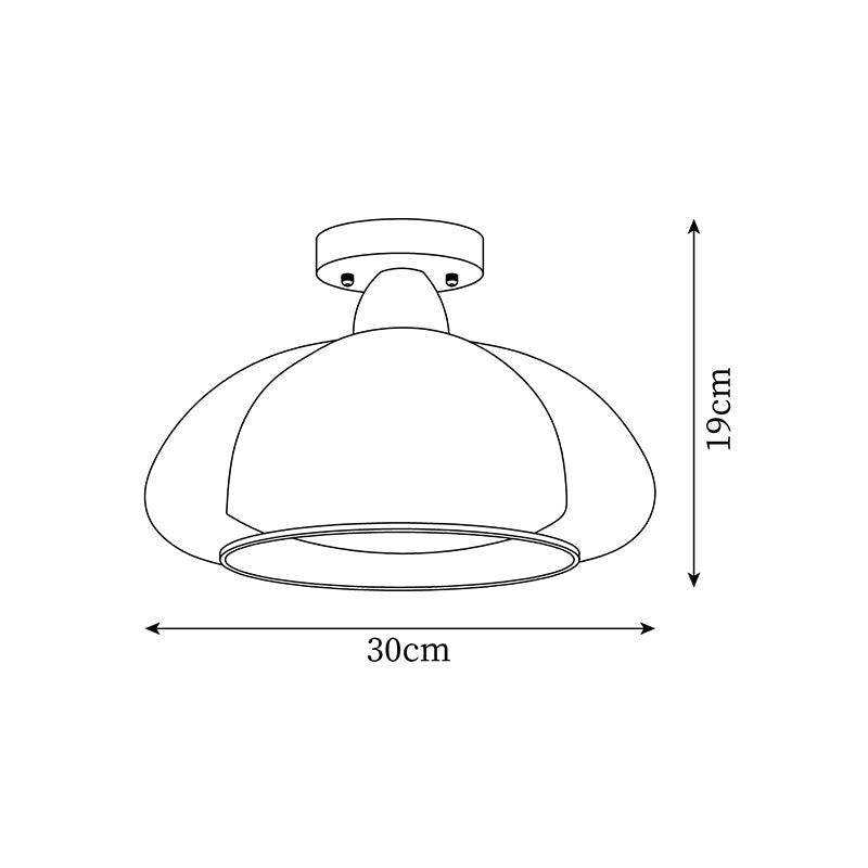 Ambrina Amber Glass Semi Flush Mount Ceiling Light