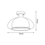 Ambrina Amber Glass Semi Flush Mount Ceiling Light
