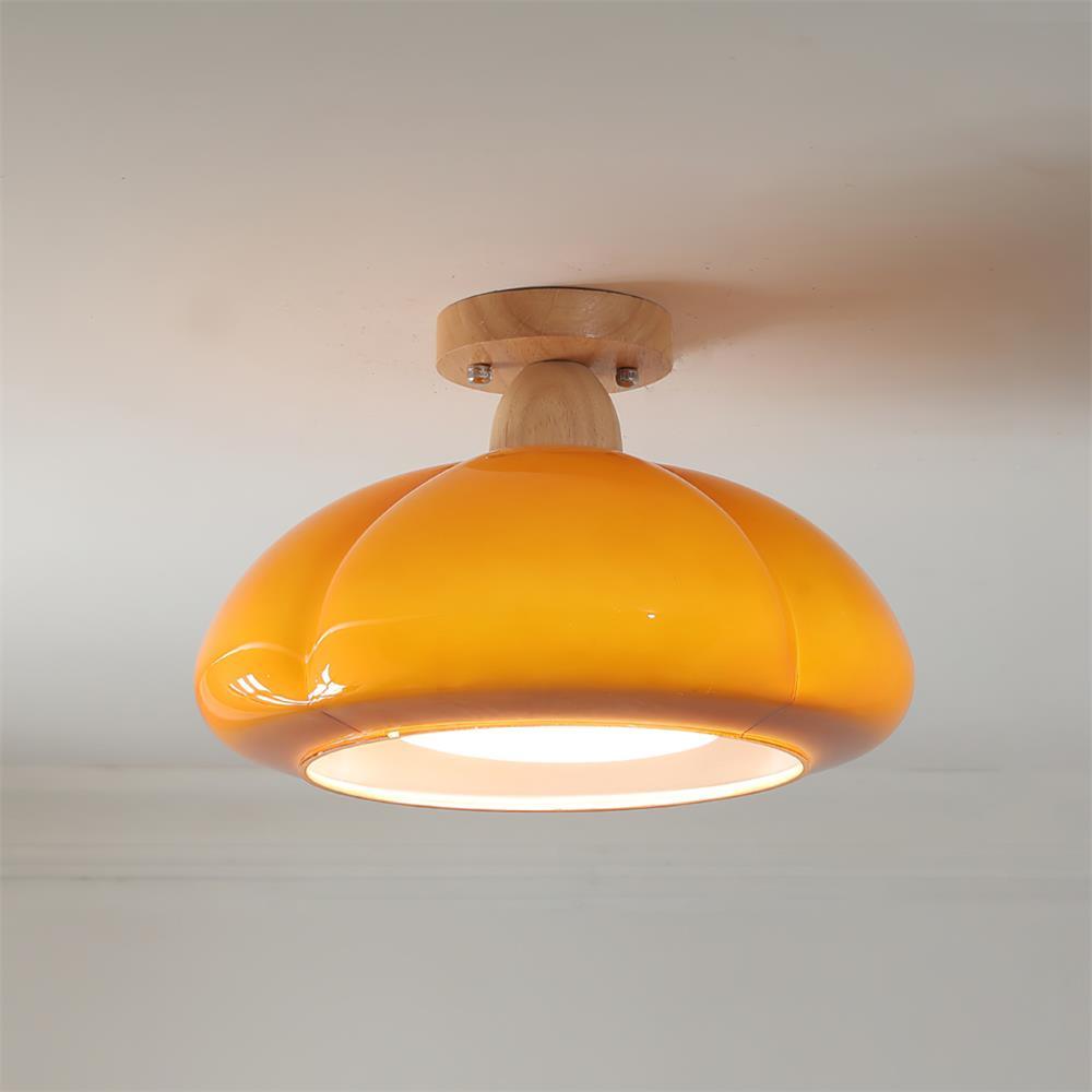 Ambrina Amber Glass Semi Flush Mount Ceiling Light