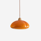 Pendant Lamp Rounded Glass Shade Wood Accent Playful Modern Touch