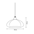 Pendant Lamp Rounded Glass Shade Wood Accent Playful Modern Touch