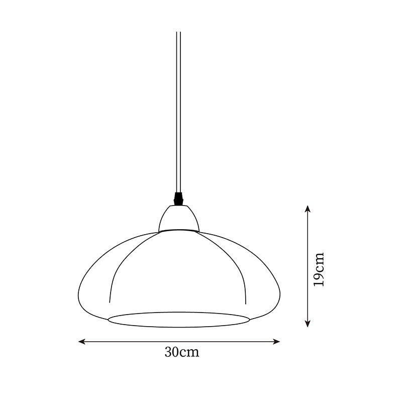 Pendant Lamp Rounded Glass Shade Wood Accent Playful Modern Touch