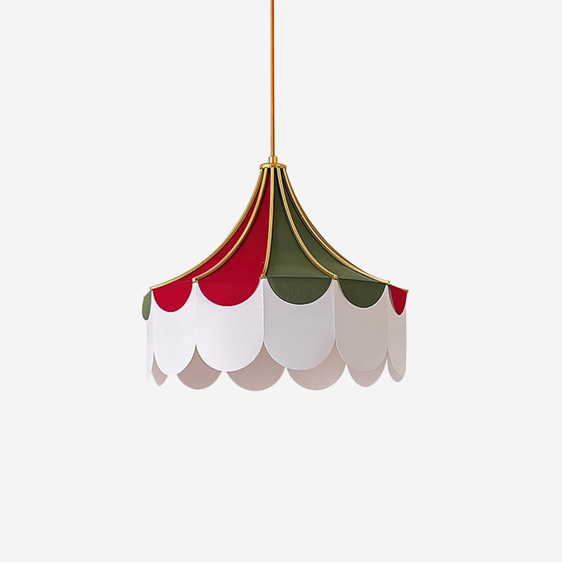 Circus Fabric Pendant Lamp Scalloped Nostalgic Playful