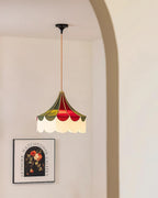 Circus Fabric Pendant Lamp Scalloped Nostalgic Playful