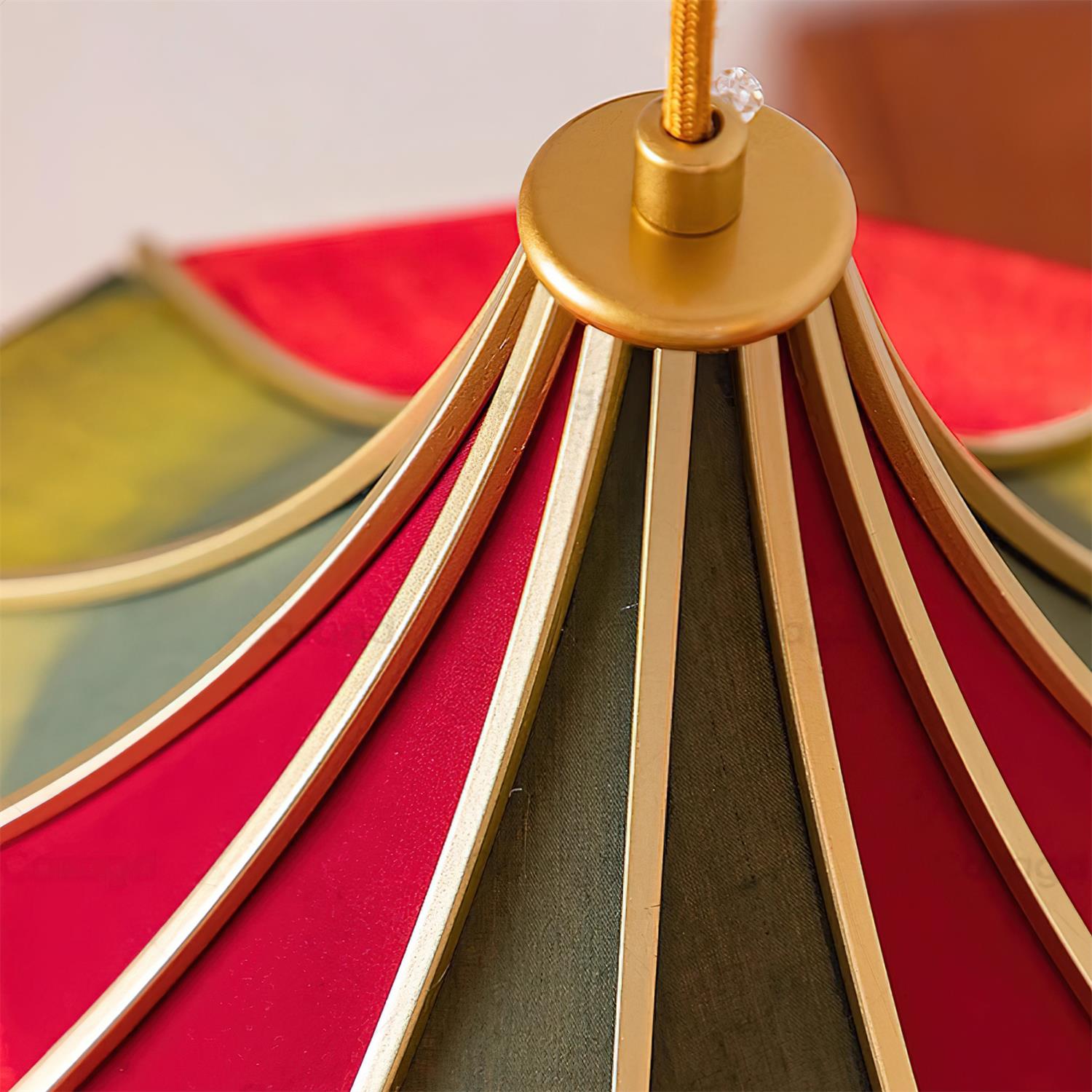Circus Fabric Pendant Lamp Scalloped Nostalgic Playful