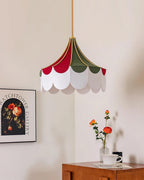 Circus Fabric Pendant Lamp Scalloped Nostalgic Playful