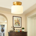 Elsilisra Nordic Art Brass Glass Flush Mount Ceiling Light