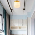 Elsilisra Nordic Art Brass Glass Flush Mount Ceiling Light