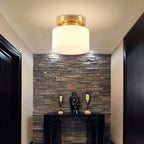 Elsilisra Nordic Art Brass Glass Flush Mount Ceiling Light