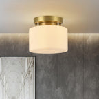 Elsilisra Nordic Art Brass Glass Flush Mount Ceiling Light