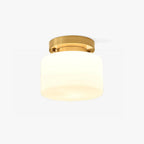 Elsilisra Nordic Art Brass Glass Flush Mount Ceiling Light