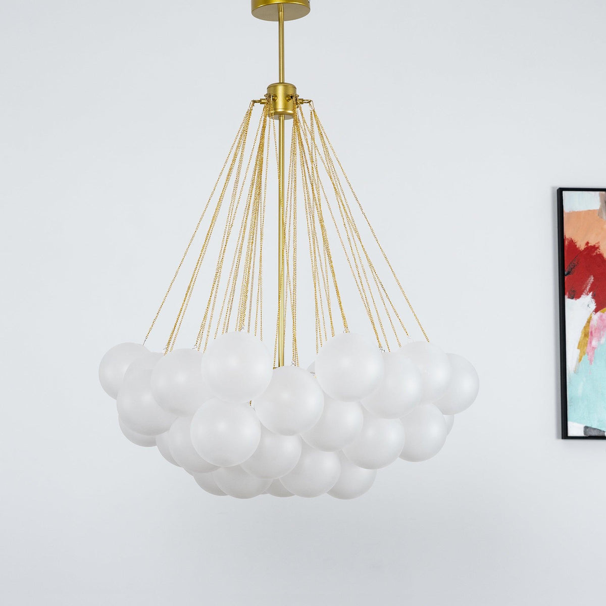 Lustra Chandelier Bubble Frosted Glass