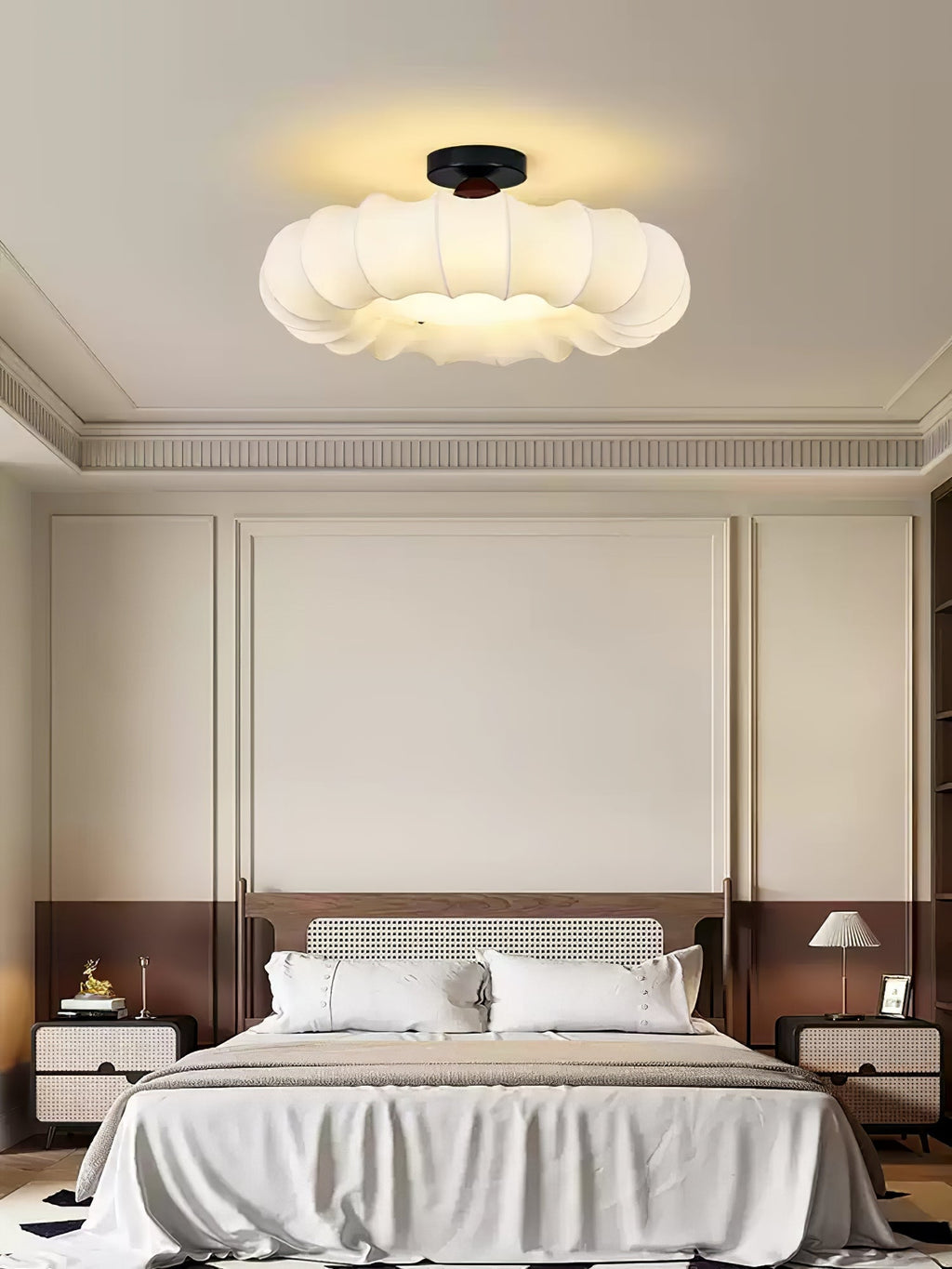 Cloudelle Modern Fabric & Wood Ceiling Light