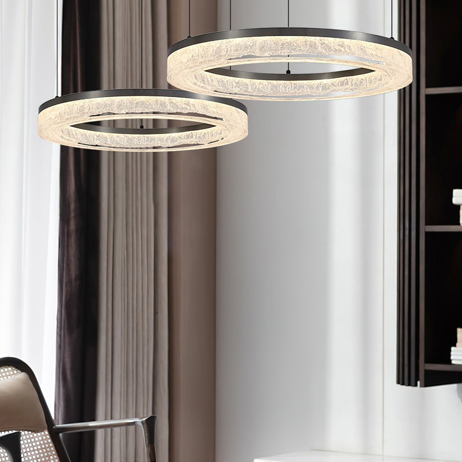 Idyll Modern Minimalist Round LED Resin Chandelier