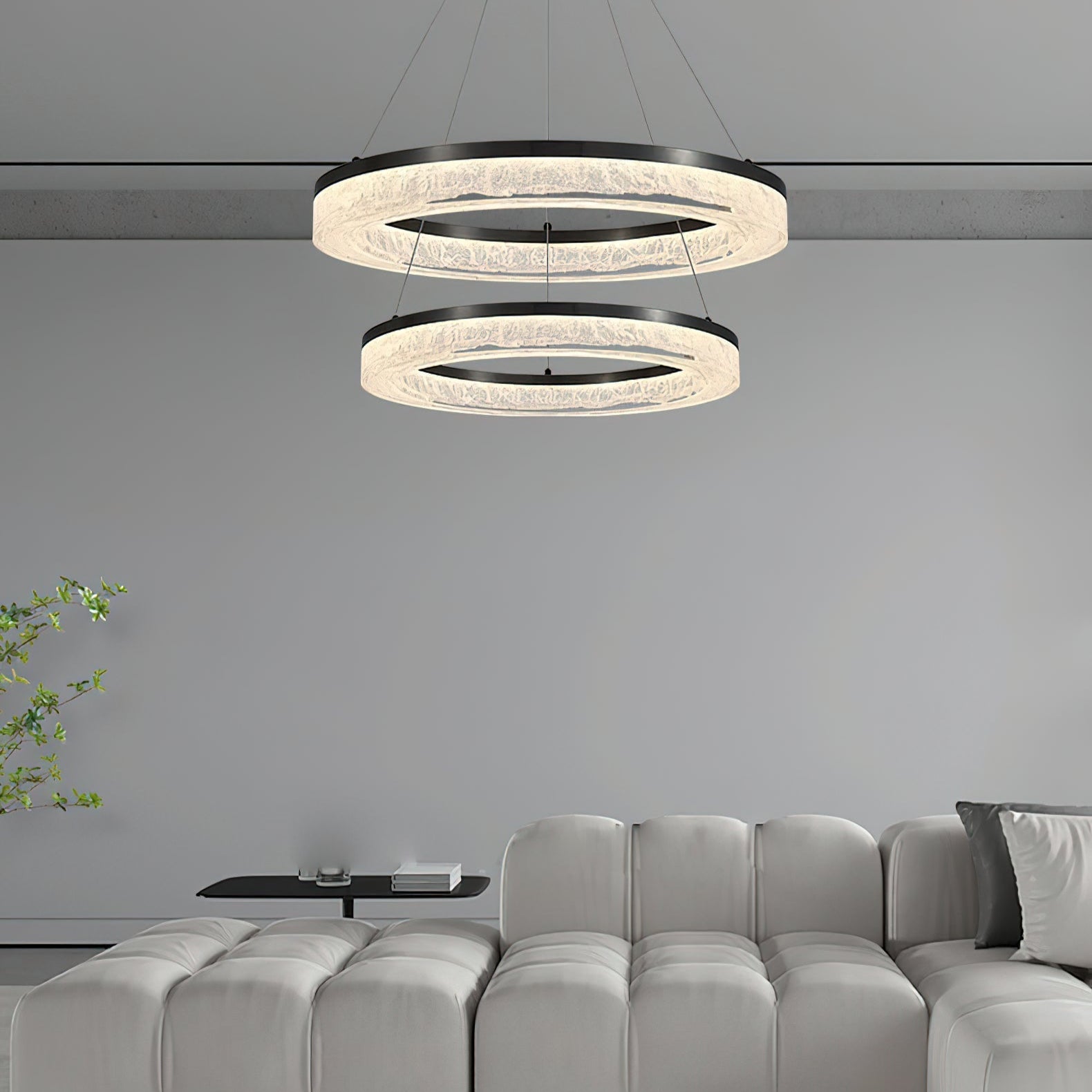Idyll Modern Minimalist Round LED Resin Chandelier