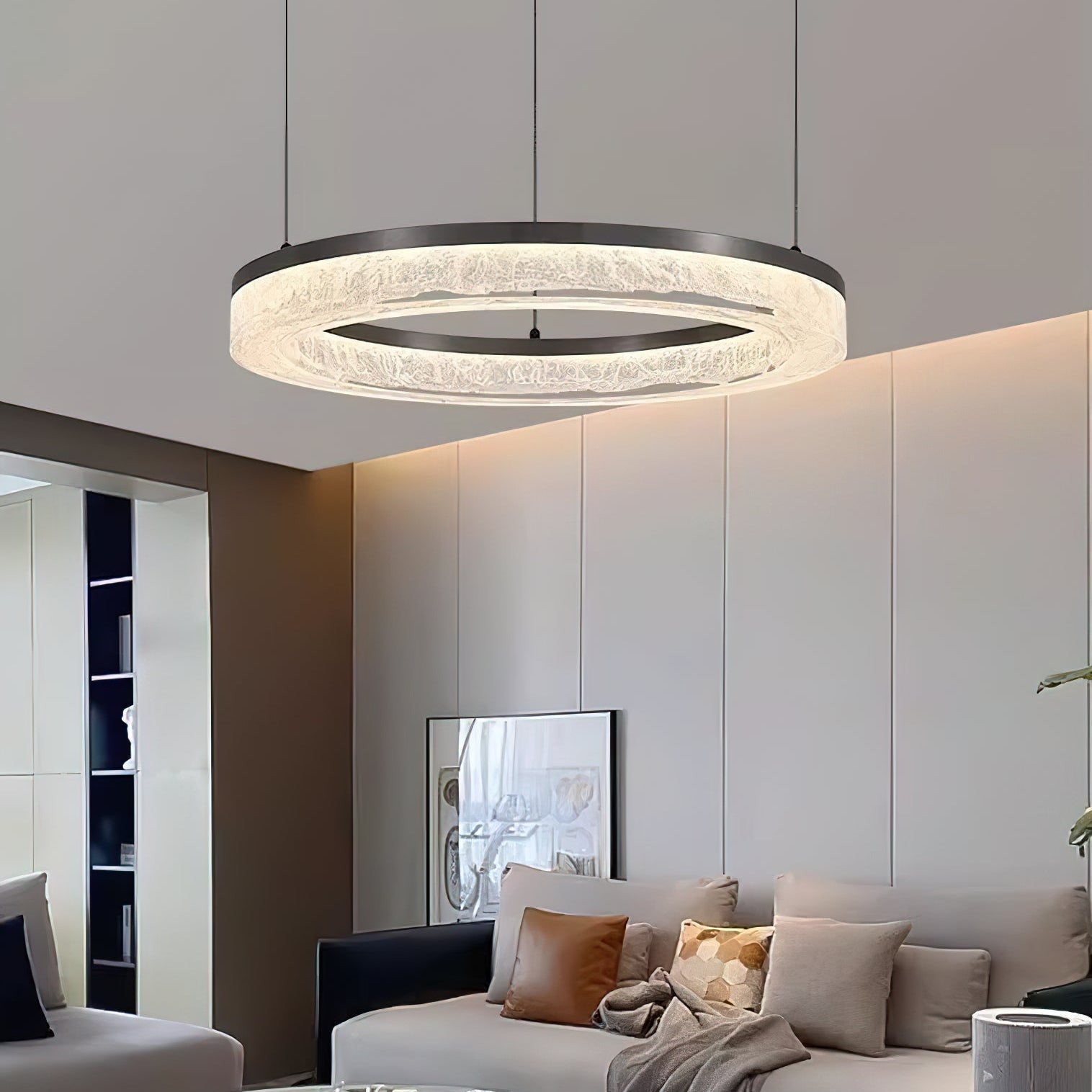Idyll Modern Minimalist Round LED Resin Chandelier
