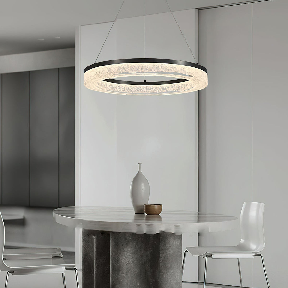 Idyll Modern Minimalist Round LED Resin Chandelier