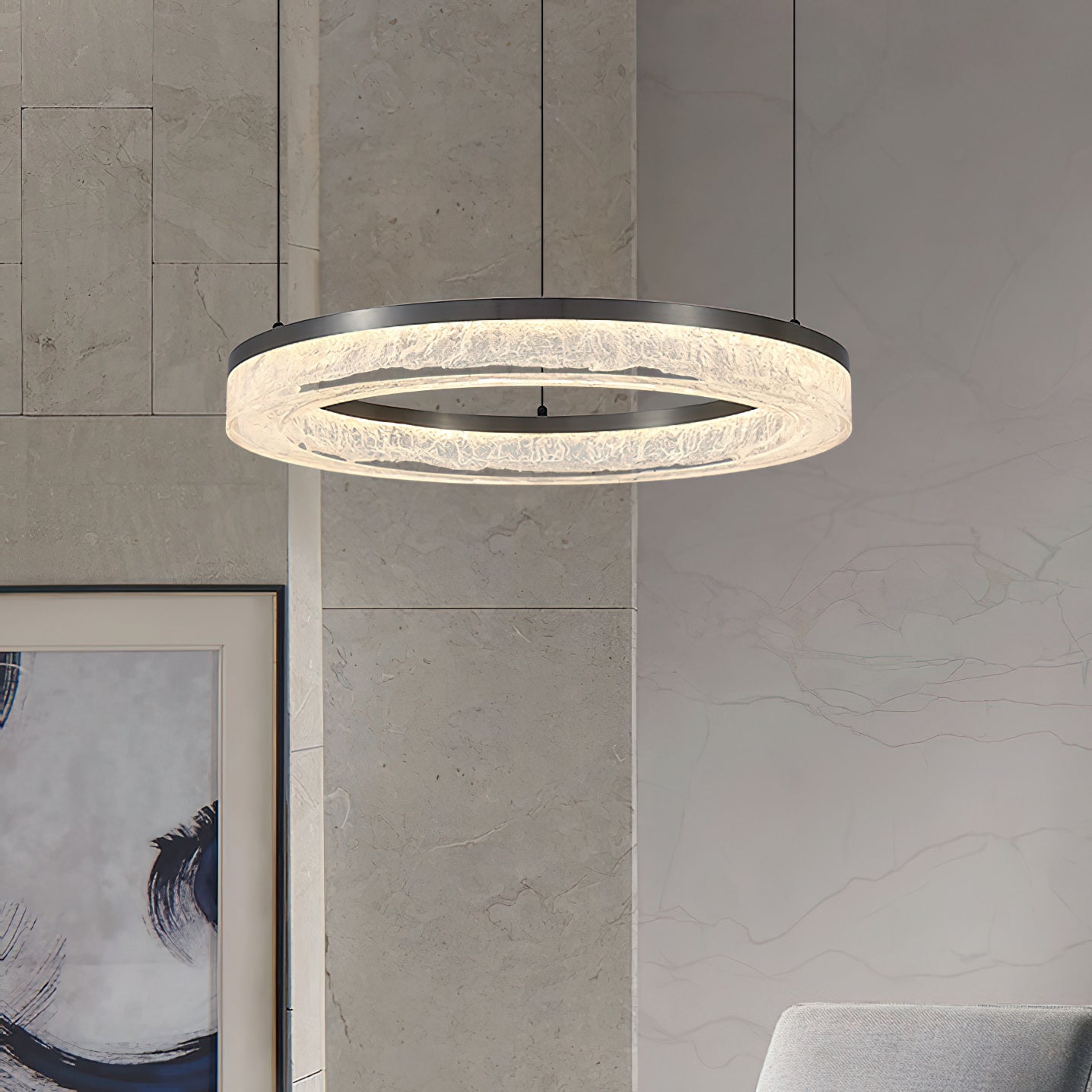 Idyll Modern Minimalist Round LED Resin Chandelier