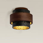 Ritta Black Travertine Ceiling Light
