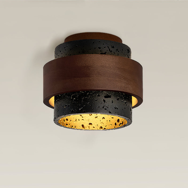 Ritta Black Travertine Ceiling Light