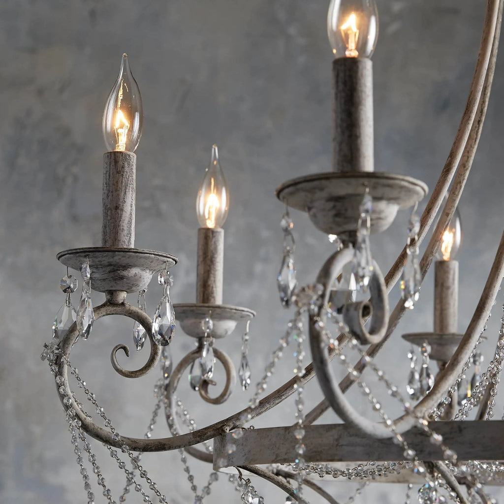Luster Vintage Industrial Traditional Crystal Chandelier